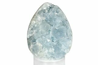 Crystal Filled Celestine (Celestite) Egg Geode - Madagascar #274364