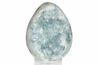 Crystal Filled Celestine (Celestite) Egg Geode - Madagascar #274371