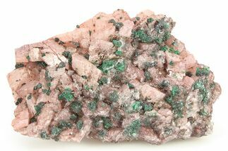 Fibrous Malachite and Selenite on Ferroan Dolomite - Morocco #274353