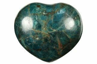 Polished Blue Apatite Heart - Madagascar #274540