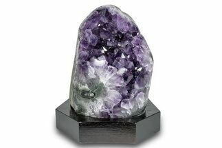 Deep Purple Amethyst Geode With Wood Base - Uruguay #275708