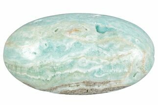 Polished Blue Caribbean Calcite Palm Stone #275586