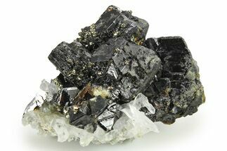 Glass Quartz Crystals and Pyrite on Sphalerite - Peru #276059