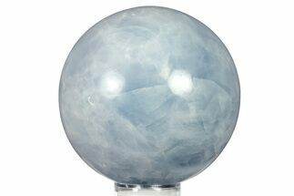 Polished Blue Calcite Sphere - Madagascar #277157