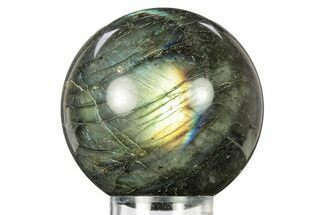 Flashy, Polished Labradorite Sphere - Great Color Play #277263