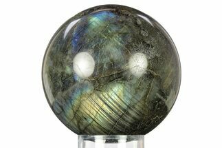 Flashy, Polished Labradorite Sphere - Great Color Play #277269