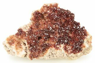 Glittering, Ruby Red Vanadinite Crystals on Barite - Morocco #278251