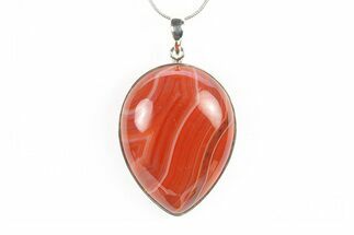 Banded Carnelian Agate Pendant - Sterling Silver #278476