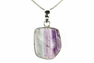 Banded Fluorite Pendant (Necklace) - Sterling Silver #278749