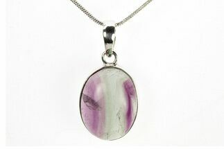 Banded Fluorite Pendant (Necklace) - Sterling Silver #278758