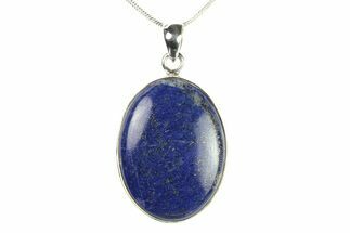 Polished Lapis Lazuli Pendant (Necklace) - Sterling Silver #278777