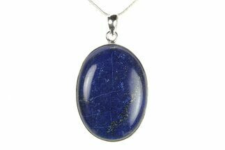 Polished Lapis Lazuli Pendant (Necklace) - Sterling Silver #278788