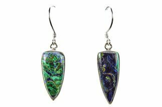 Malachite and Azurite Earrings - Sterling Silver #278863
