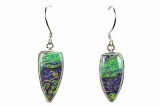 Malachite and Azurite Earrings - Sterling Silver #278876