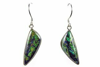 Malachite and Azurite Earrings - Sterling Silver #278884