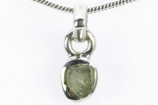 Green Moldavite Tektite Pendant ( g) - Czech Republic #279024