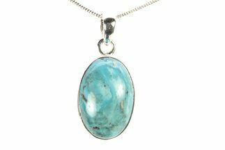Kingman Turquoise Pendant (Necklace) - Sterling Silver #278564