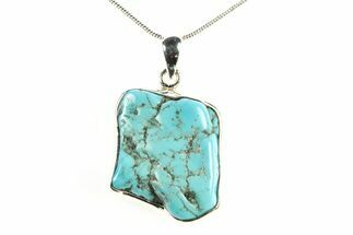 Kingman Turquoise Pendant (Necklace) - Sterling Silver #278572