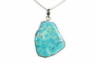 Kingman Turquoise Pendant (Necklace) - Sterling Silver #278577