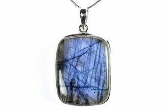 Brilliant Blue Labradorite Pendant with Chain #278277