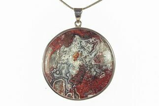 Polished Crazy Lace Agate Pendant - Mexico #279151
