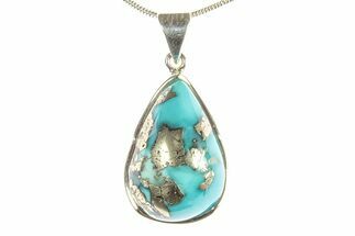 Persian Turquoise Pendant (Necklace) - Sterling Silver #279266