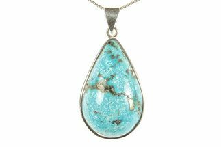 Persian Turquoise Pendant (Necklace) - Sterling Silver #279283