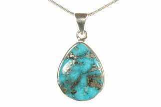 Persian Turquoise Pendant (Necklace) - Sterling Silver #279304