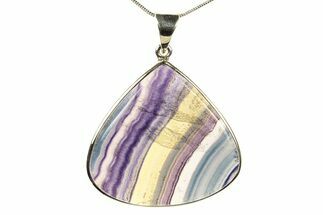 Banded Fluorite Pendant (Necklace) - Sterling Silver #279649