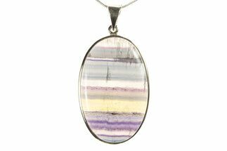 Banded Fluorite Pendant (Necklace) - Sterling Silver #279691