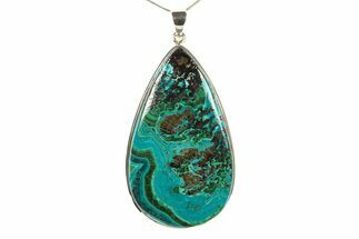 Vibrant Malachite & Chrysocolla Pendant - Sterling Silver #279834