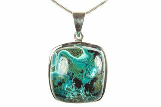 Vibrant Malachite & Chrysocolla Pendant - Sterling Silver #279866