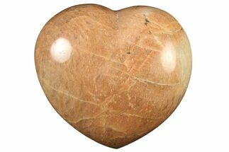 Polished Peach Moonstone Heart - Madagascar #280427