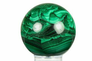 Flowery, Polished Malachite Sphere - DR Congo #284425