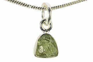 Green Moldavite Tektite Pendant ( g) - Czech Republic #278997