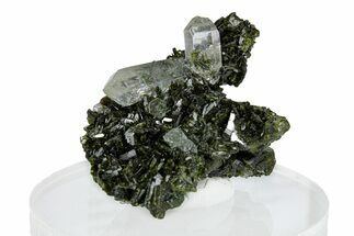Double-Terminated Quartz Crystal Cluster with Epidote - China #290455