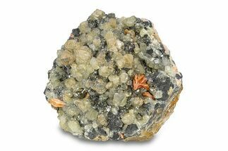 Cerussite Crystals on Bladed Barite and Galena - Morocco #291099