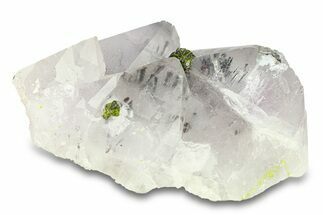 Quartz Crystal Cluster with Epidote and Hematite Phantoms - China #290425