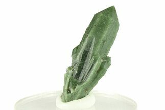 Green Hedenbergite Included Quartz Cluster - Mongolia #294211