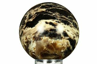 Polished Black Opal Sphere - Madagascar #297601
