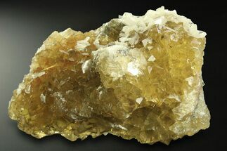 Gemmy Yellow Fluorite Cluster with Barite - Spain #297592