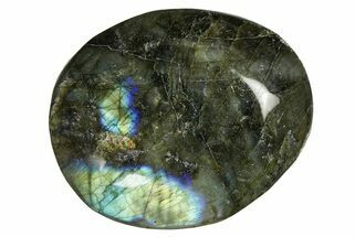 Flashy, Polished Labradorite Palm Stone - Madagascar #290534