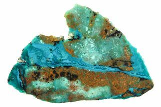 Polished Banded Chrysocolla Section - Bagdad Mine, Arizona #298447