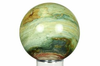 Gary Green Jasper (Larsonite) Bog Wood Sphere - Oregon #299288