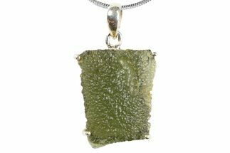 Green Moldavite Tektite Pendant ( g) - Czech Republic #300978