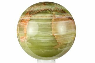 Polished Green Banded Calcite Sphere - Pakistan #301453