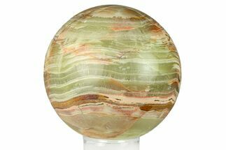 Polished Green Banded Calcite Sphere - Pakistan #301468