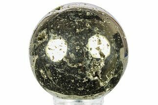 Polished Pyrite Sphere - Peru #302279