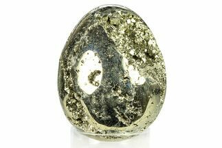 Polished Pyrite Egg - Peru #302413