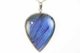 Brilliant Blue Labradorite Pendant with Chain #302781